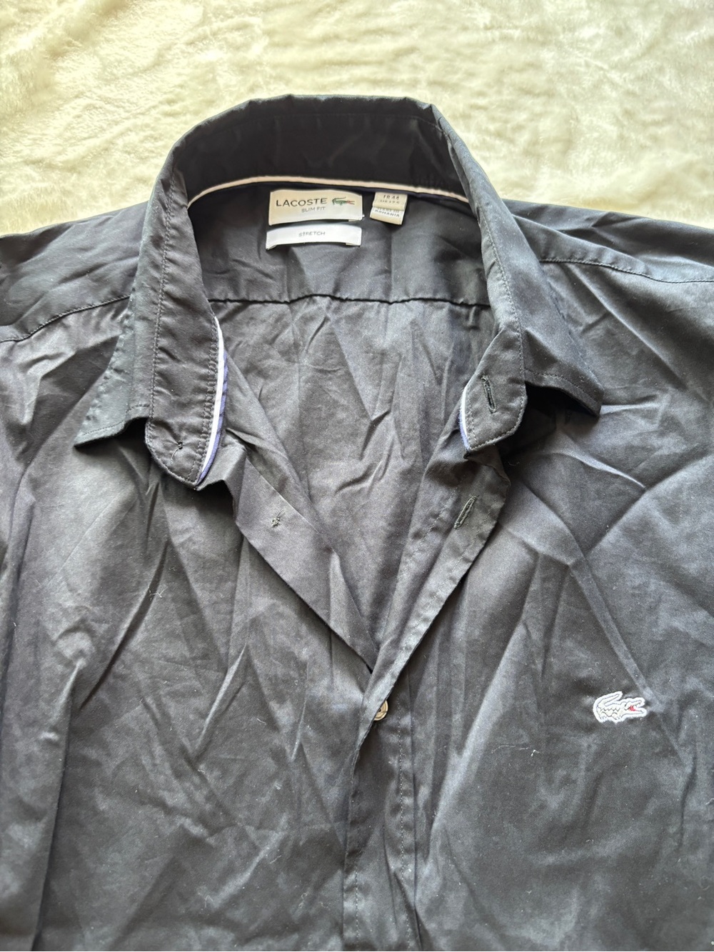 Lacoste Black Button-Front Lightweight Shirt